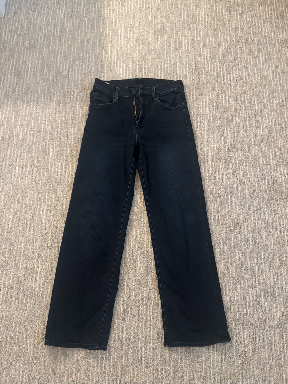 MOTHER Black Wide-Leg Jeans